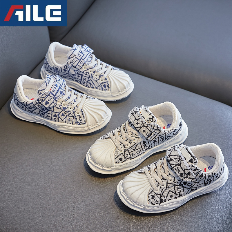 aile爱乐儿童运动板鞋2024全新款板鞋男童百搭防滑女宝贝壳头板鞋