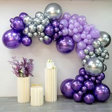 批发金属紫纪念日生日庆典气球拱门套餐派对装饰
