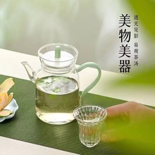 厂家高硼硅玻璃煮茶壶绿茶壶带盖加厚花茶壶