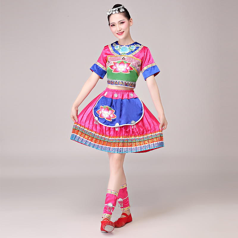 六一节日表演服云南贵州衣服裙子少数民族民族风演出服套装