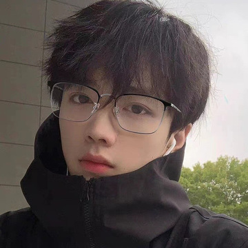 眉毛架高质量近视眼镜金属光学防蓝光平光镜文艺理工男半框素颜镜