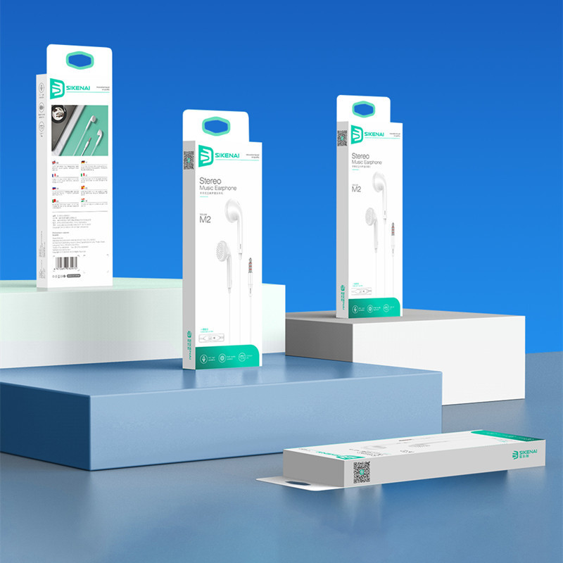 思科耐m2 平耳式线控调音量 带麦克风k歌重低音 运动音乐手机耳机