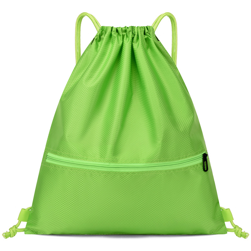 Drawstring Bag Drawstring Simple Backpack Men's and Women's Sports Fitness Backpack Lightweight Basketball Bag Oxford Cloth Zipper Bag