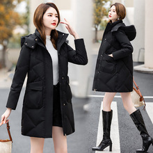 韩版中长款羽绒服女士冬季2022新品时尚加厚保暖显瘦减龄休闲外套
