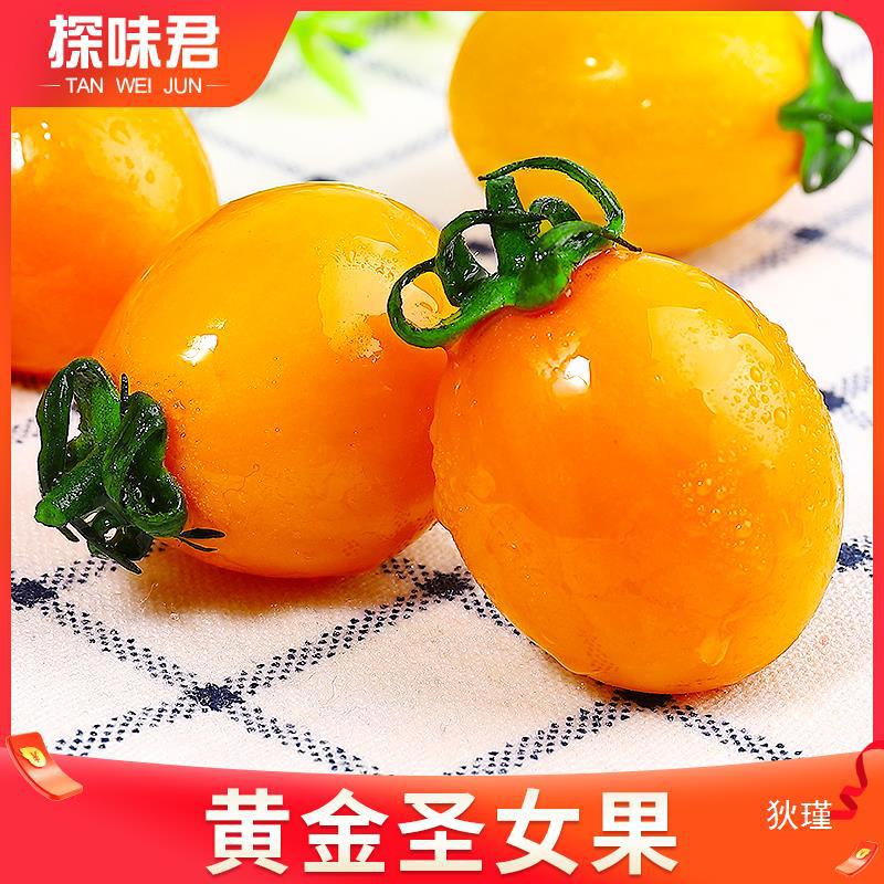 新鲜黄金圣女果5斤樱桃千禧小番茄水果现摘自然熟黄色西红柿包邮