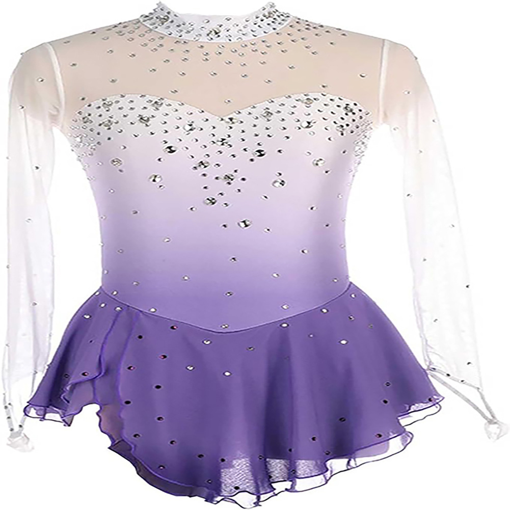 新款滑冰服溜冰服舞台表演服儿童成人女童比赛考级浅