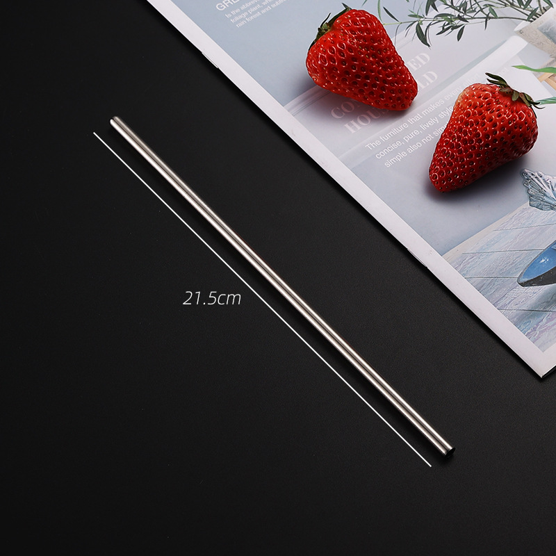 Amazon Cross-Border Hot Sale 304 Stainless Steel Straw Drinking Straw Set Coffee Color Elbow Metal Straw Wholesale