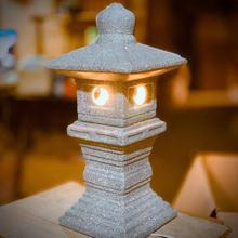 日式枯山水石头灯仿青石灯花园灯户外景观中式禅意石灯石笼灯