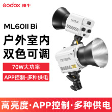 Godox神牛ML60II BI手持补光灯双色温直播录制发丝灯便携LED外拍