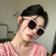 蔷薇粉色太阳镜女韩版新款时尚方形大框简约欧美风网红防晒墨镜潮