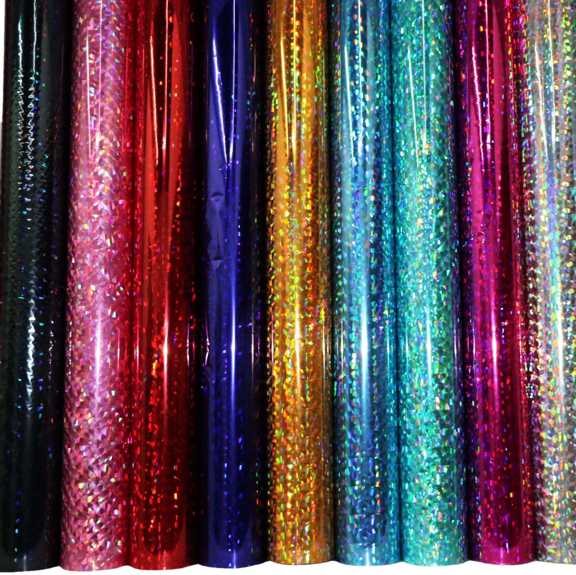 万花筒镭射烫金纸 多种玻璃花色pet 彩虹素面 烫印膜 一卷代发