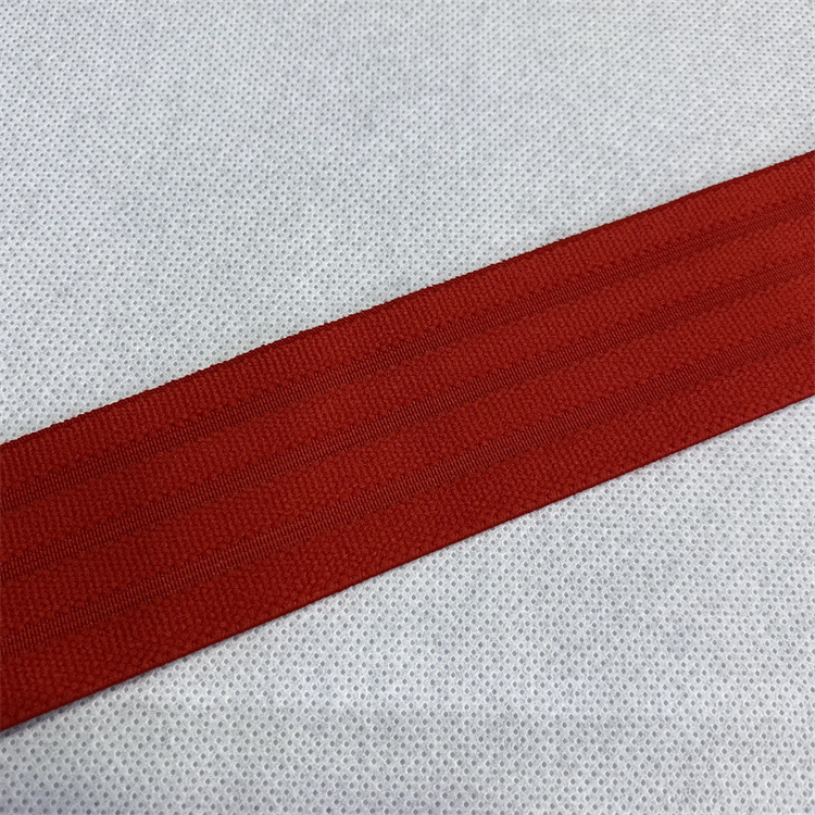 Factory in Stock 4cm Sunken Stripe Nylon Encryption High Elastic Color Elastic Band Waist of Trousers Skirt Waist Bag Strap Elastic Band