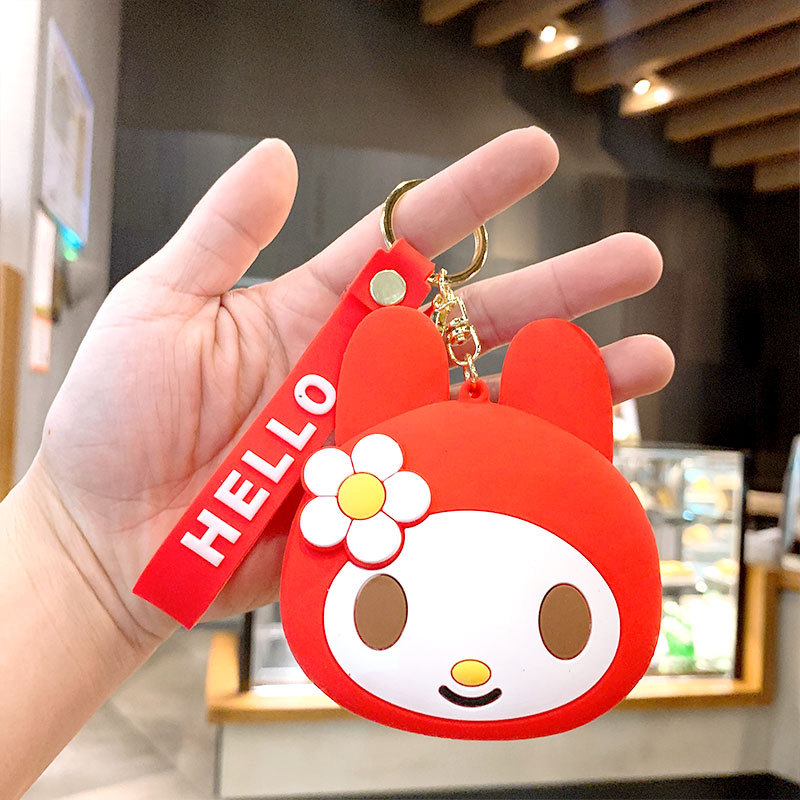 Cartoon Silicone Hello Kitty Key Chain Coin Purse Children's Creative Key Pendants Wallet Cute Hang Decorations Keychain