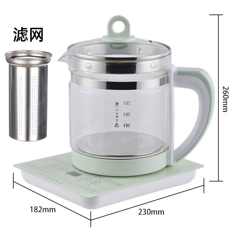 Factory Direct Sales 1.8L Multifunctional Health Pot Household Tea Boiler Scented Teapot Glass Pot Electric Kettle Wholesale