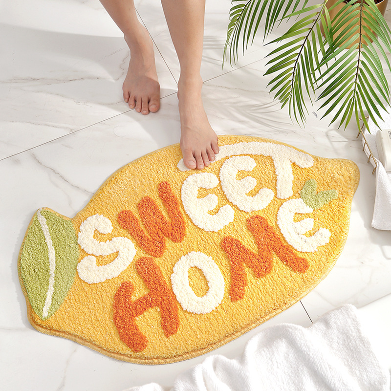 Cross-Border Cartoon Style Bedroom Door Flocking Ground Mats Home Bathroom Non-Slip Floor Mat Bathroom Absorbent Carpet