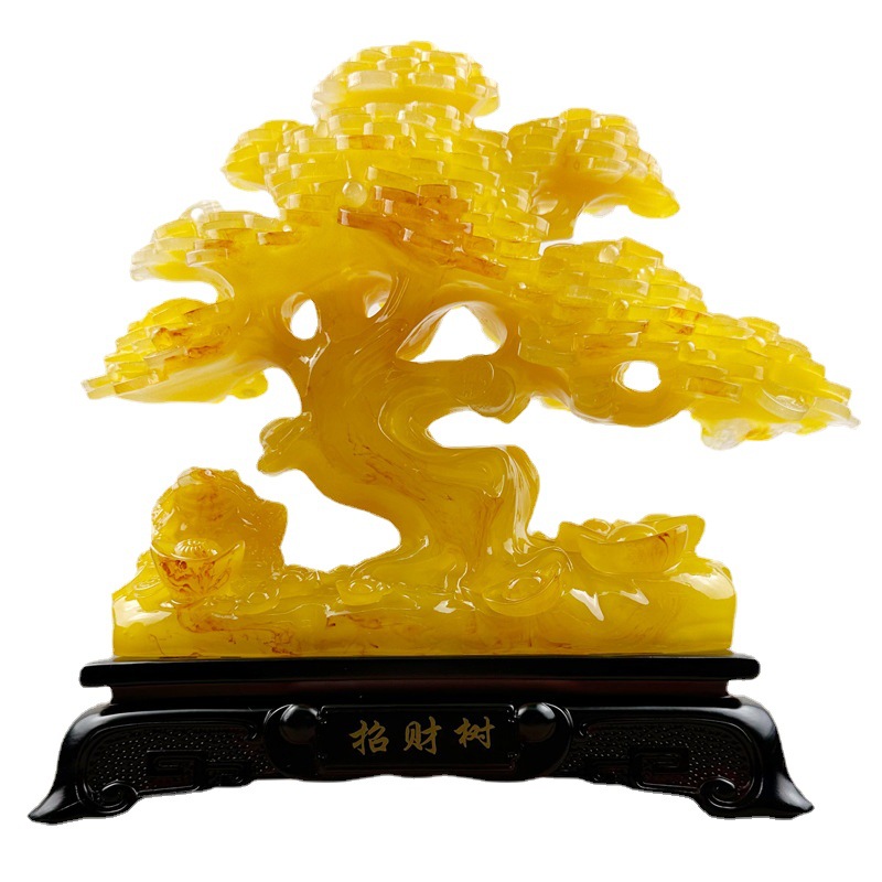 New Listing Resin Imitation Beeswax Pachira Macrocarpa Decoration Office Opening-up Ornaments Wholesale