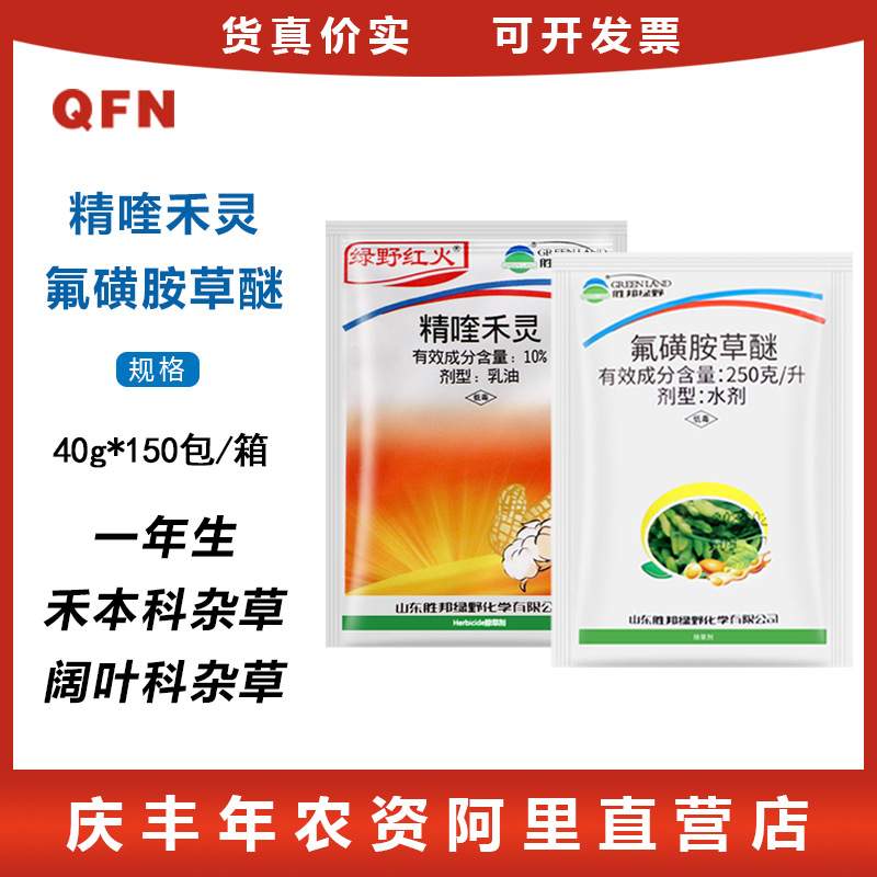 绿野豆冠 10%精喹禾灵 氟磺胺草醚大豆苗后除草剂禾阔双除除草剂