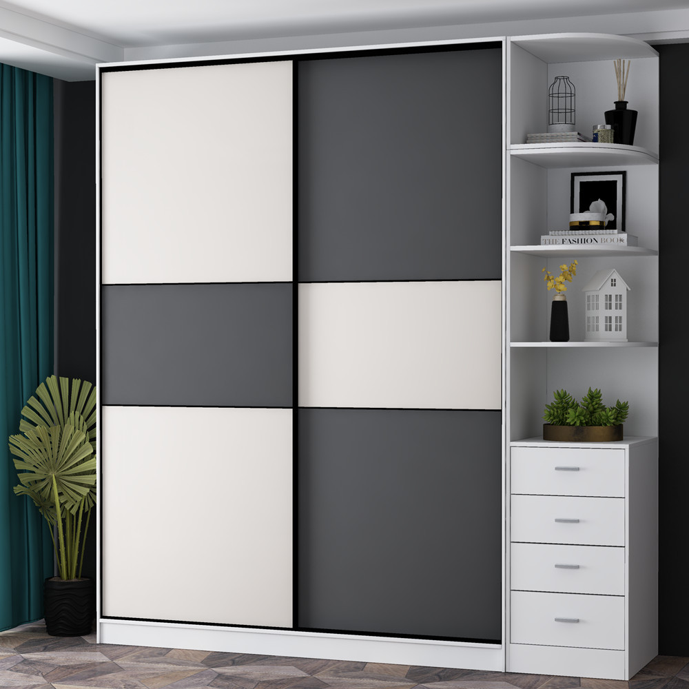 衣柜推拉门北欧现代简约实木耐磨滑移门卧室壁橱柜门