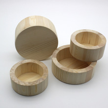 实木无盖圆木盒 桌面创意圆形坚果瓜子收纳盒 木制圆形木盘可定