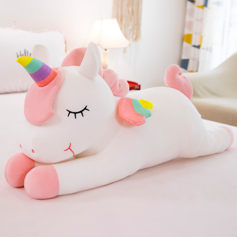 Soft and Adorable Angel Rainbow Unicorn Doll Pony Plush Toy Children Doll Ragdoll Sleeping Pillow Gift