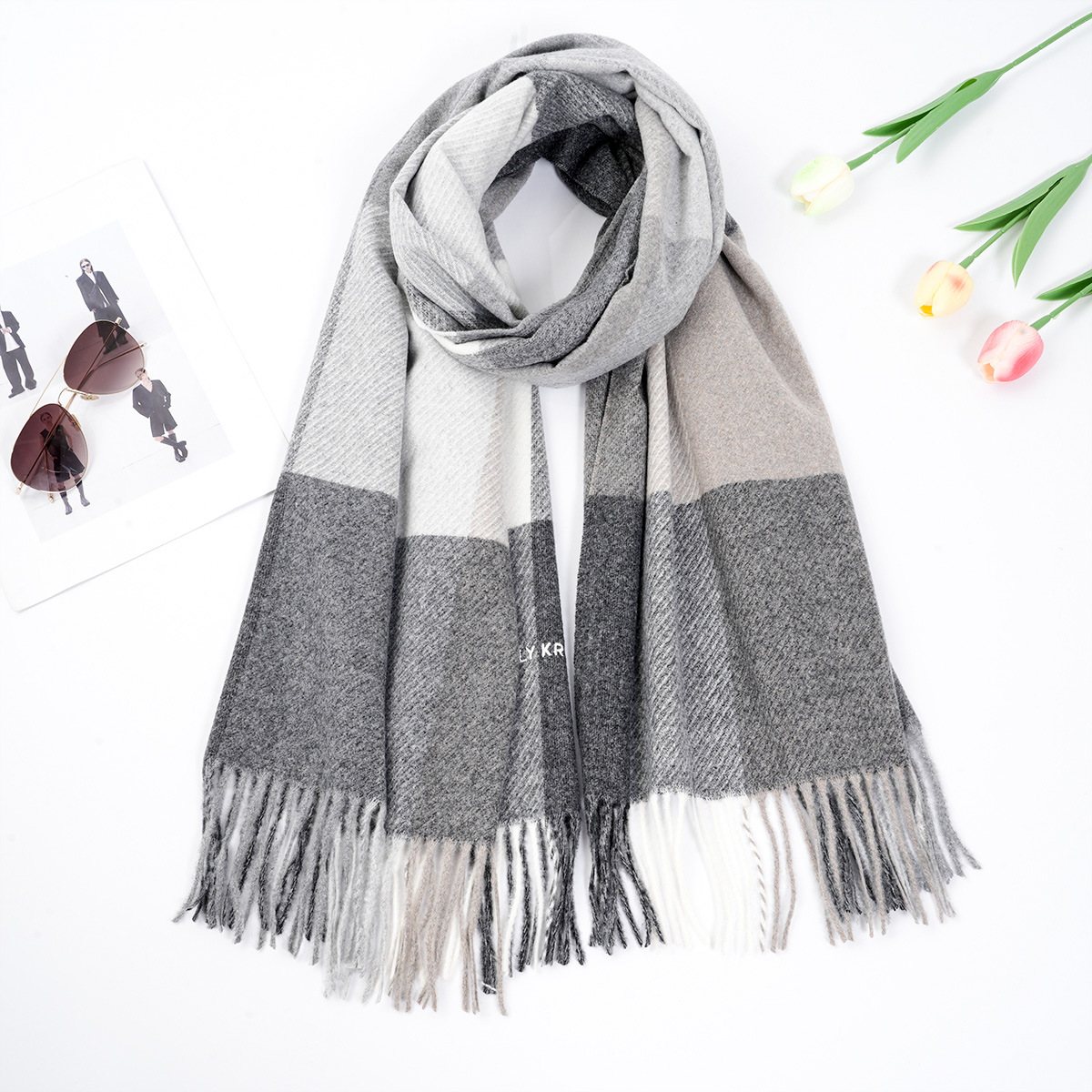 SOURCE Factory Winter Wool Scarf Cross-Border New Arrival Warm-Keeping and Cold-Proof Simple Fashion Tassel Women's Neck Warmer Shawl