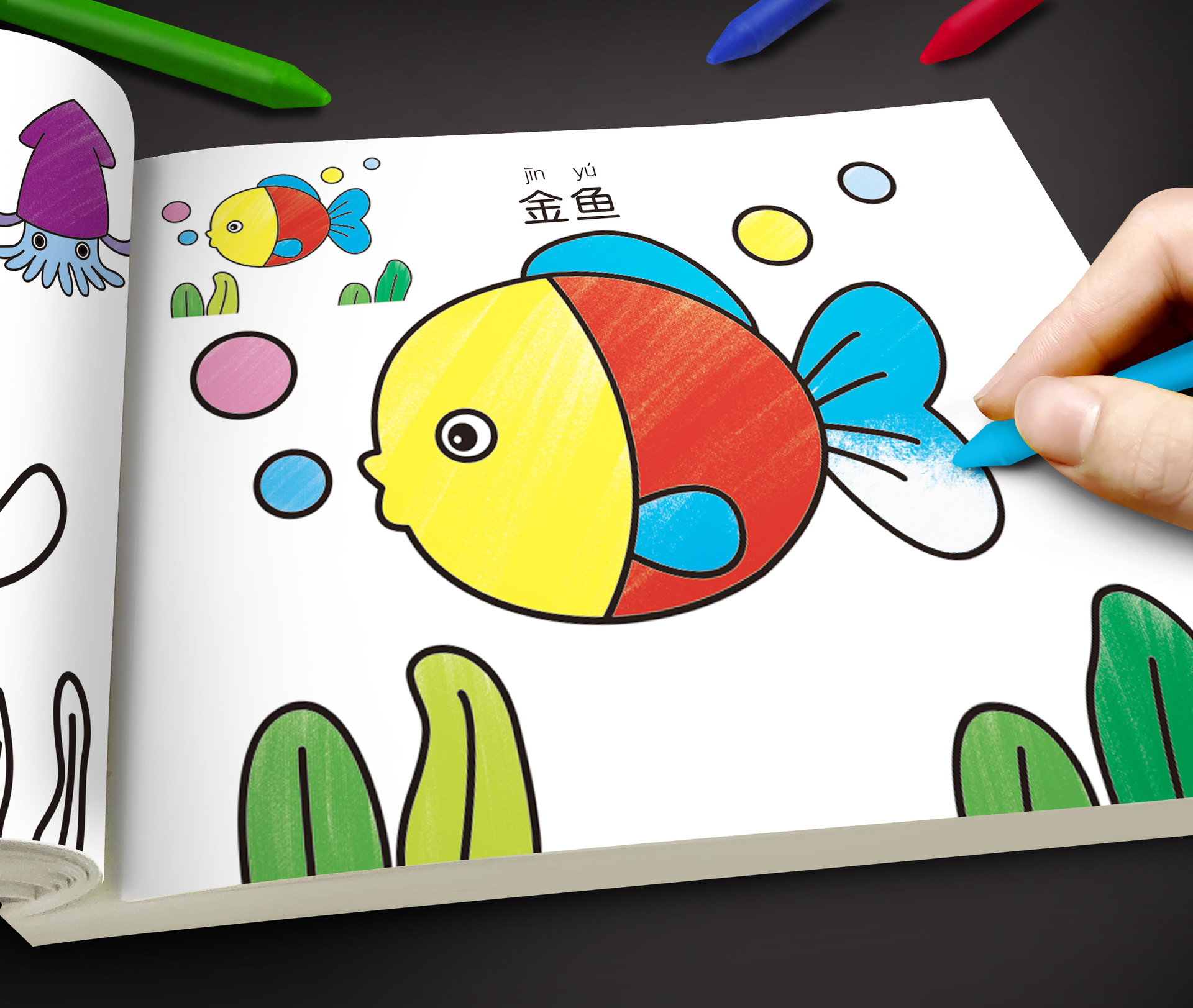 幼儿童涂色本 宝宝填色本 简笔绘画书 儿童阶梯涂画本 涂色本涂色