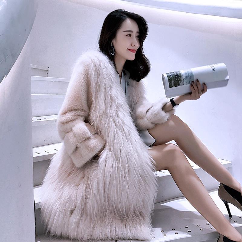 仿水貂白色皮草