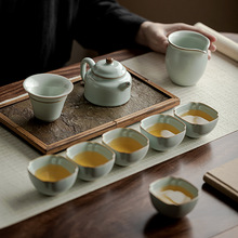 汝窑功夫茶具套组家用办公室泡茶壶可养整套陶瓷主人杯品名伴手礼