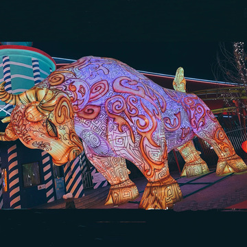 春节元宵节大型牛型造型花灯会展览大型花灯传统花灯厂家来图定制