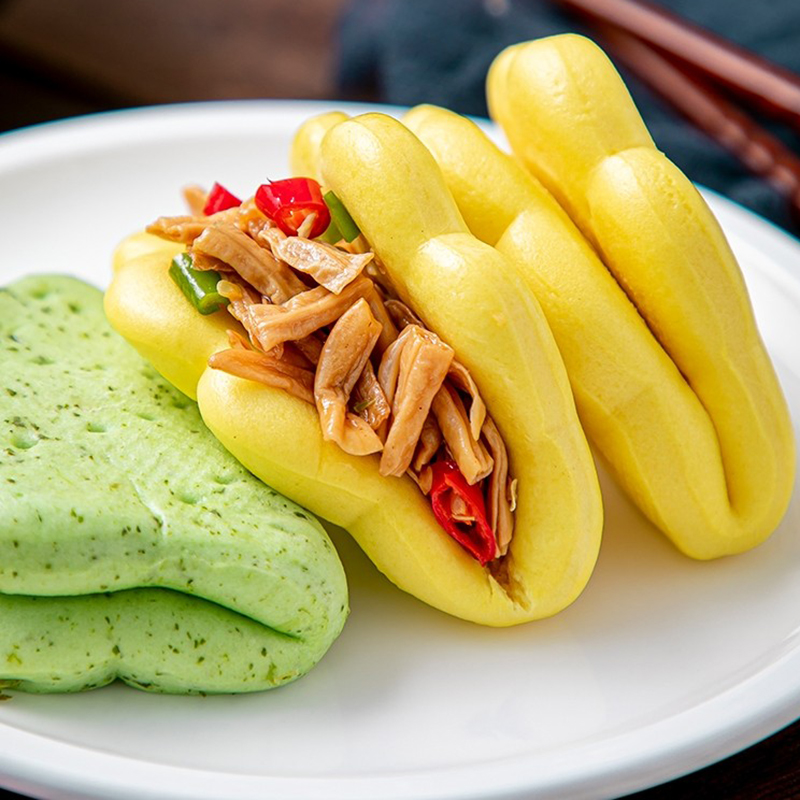 双色荷叶夹早餐荷叶饼酒店半成品小吃肉夹馍儿童点心馒头20个装