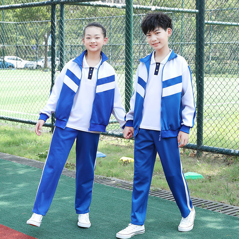 深圳校服外套中小学生蓝色套装秋季长袖长裤高中班服运动服-阿里巴巴