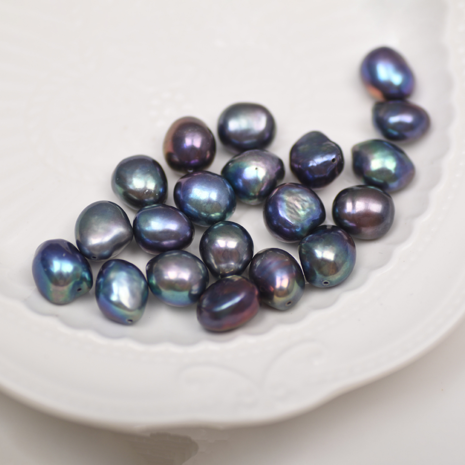 大颗粒莫兰迪色巴洛克异形珍珠不规则天然淡水珍珠项链半成品材料