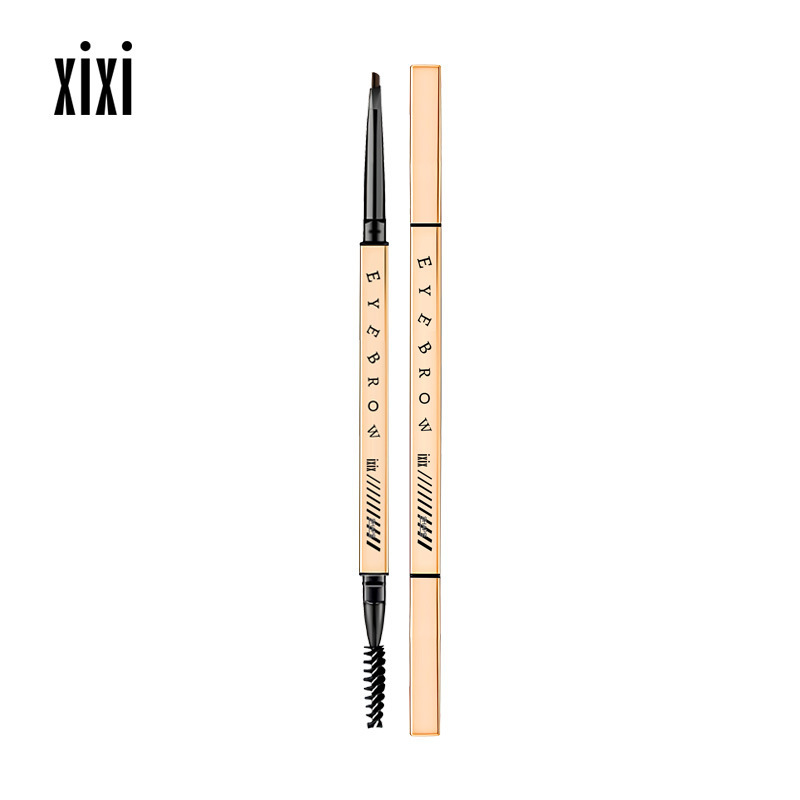 Xixi Small Gold Bar Double-Headed Eyebrow Pencil Ultra-Fine Ultra-Fine Waterproof Sweat Long Lasting Fadeless Not Smudge Natural Misty Eyebrow Beginner