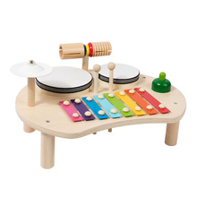 跨境儿童鼓套装木制木琴音乐玩具套件打击乐器音乐桌启蒙益智玩具