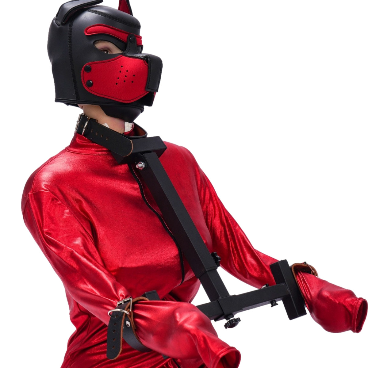 自缚玩具手铐捆绑束缚手颈相连拘束带颈圈项圈sm女用调教情趣用品