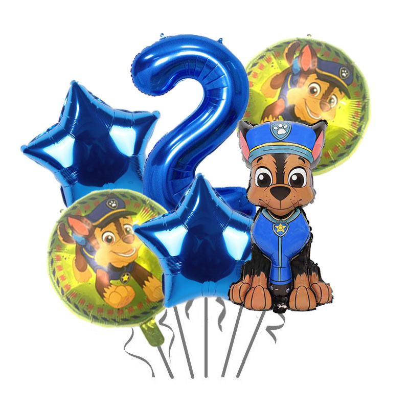 Children's Dog Aluminum Film Balloon Paw Patrol Digital Package Birthday Party Background Decoration Banquet Arrangement Articles