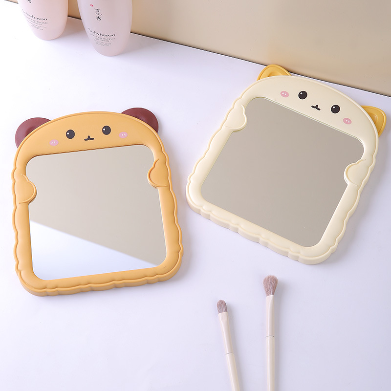 Original Design Foldable Color Printing Bear Ear Cat Ear Makeup Mirror HD Desktop Dressing Mirror Simple