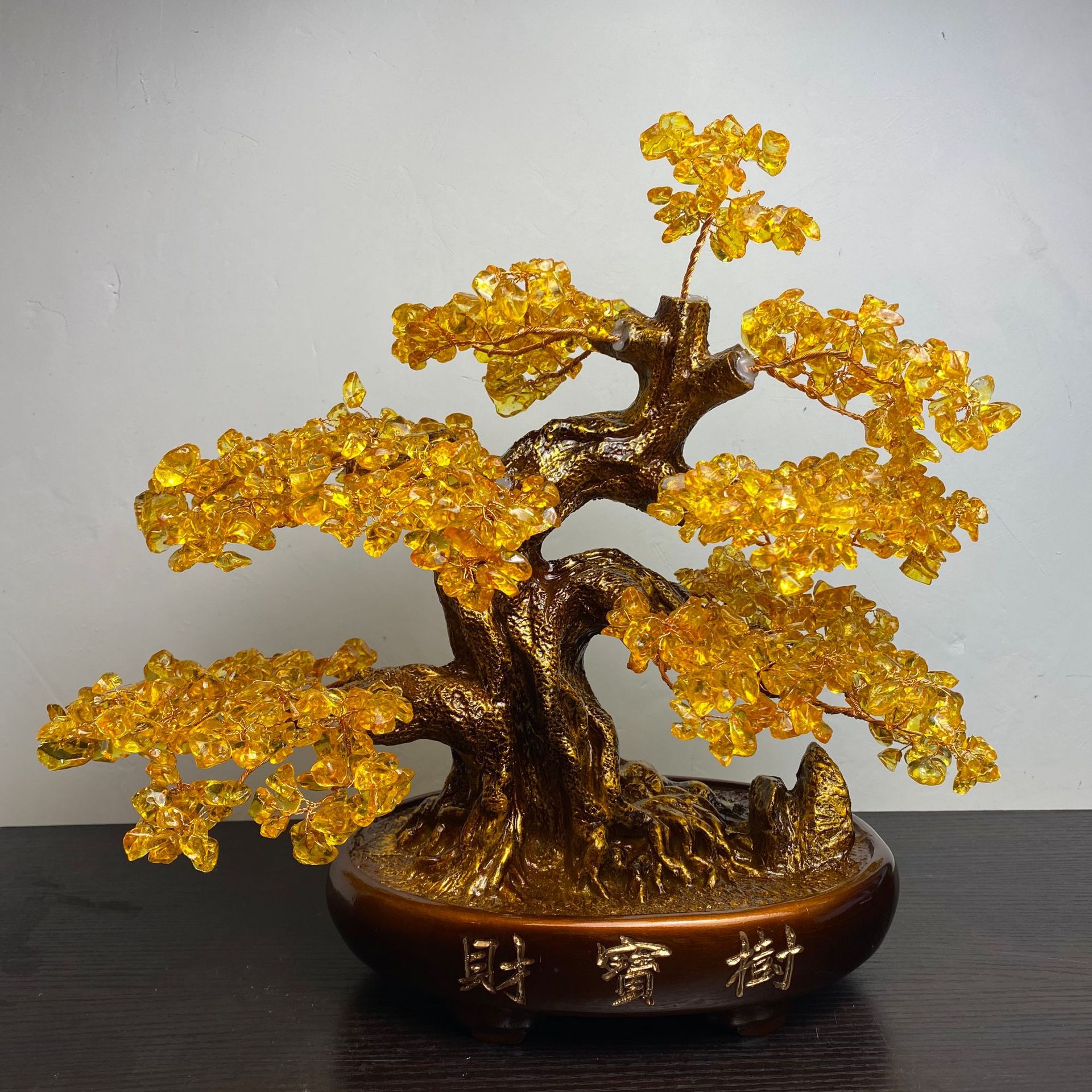 水晶招财树摇钱树花束半成品材料水晶礼品件配件水晶仿真花