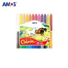 韩国AMOS阿摩司CRX5PC24色粗杆蜡笔水溶性油画棒易水洗粉彩蜡笔