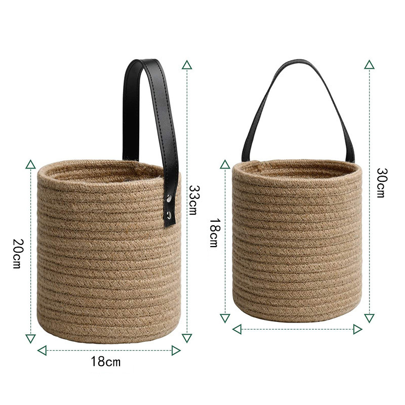 Cotton String Plant Chlorophytum Imitation Rattan Wall Hanging Flower Pot Knitted Basket