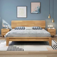 北欧实木床现代简约1.8米双人床1.2米儿童床民宿酒店宾馆卧室家具
