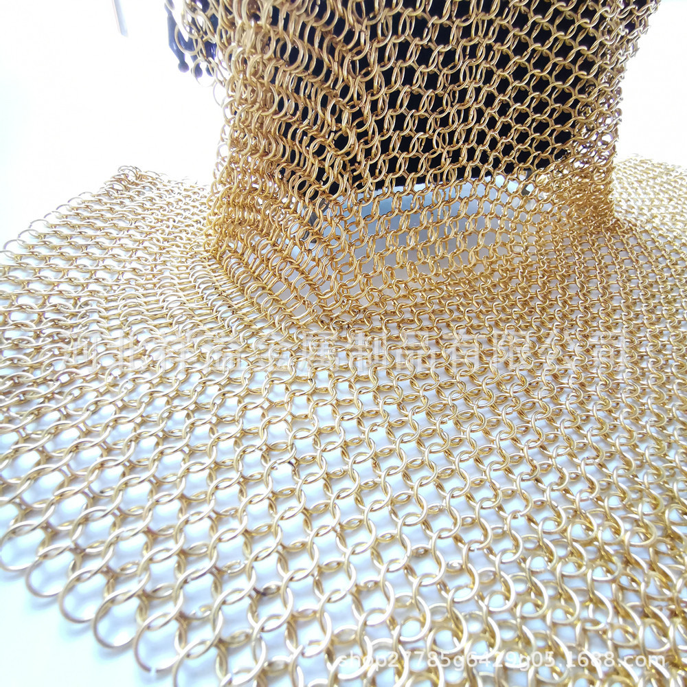 定制编织不锈钢环网镀铬不锈钢o环装饰金属圆环网带楼梯装饰网帘