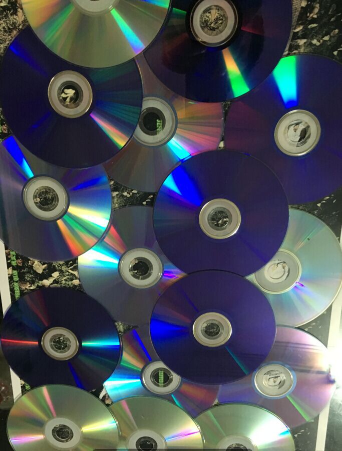 废光碟墙面装饰清吧报废挂件装饰品果吓小鸟反光手工制作反光圆环