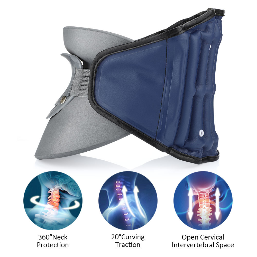 跨境新款高分子颈椎病医疗辅助护具充气式固定拉伸脖子颈椎牵引器