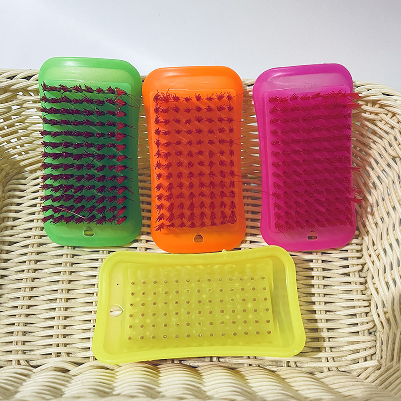 New Square Brush Candy Color Transparent Color Square Brush Clothes Cleaning Brush Household Shoe Brush Brush Plastic Brush 1 Yuan Supply Wholesale