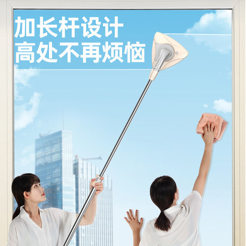 双面擦玻璃神器家用三层中空伸缩杆搽刮洗厚窗户强磁高楼清洁工