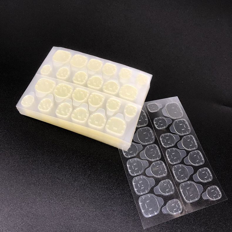 穿戴甲果冻胶加大加粘双面胶24粒不伤甲美甲高粘度黄胶粉胶甲面胶