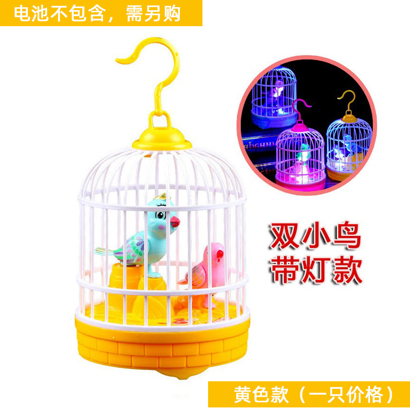 Children's Night Market Stall Popular Small Toy Supply Sound and Light Sound Control Induction Luminous Educational Bird Cage Toy Wholesale