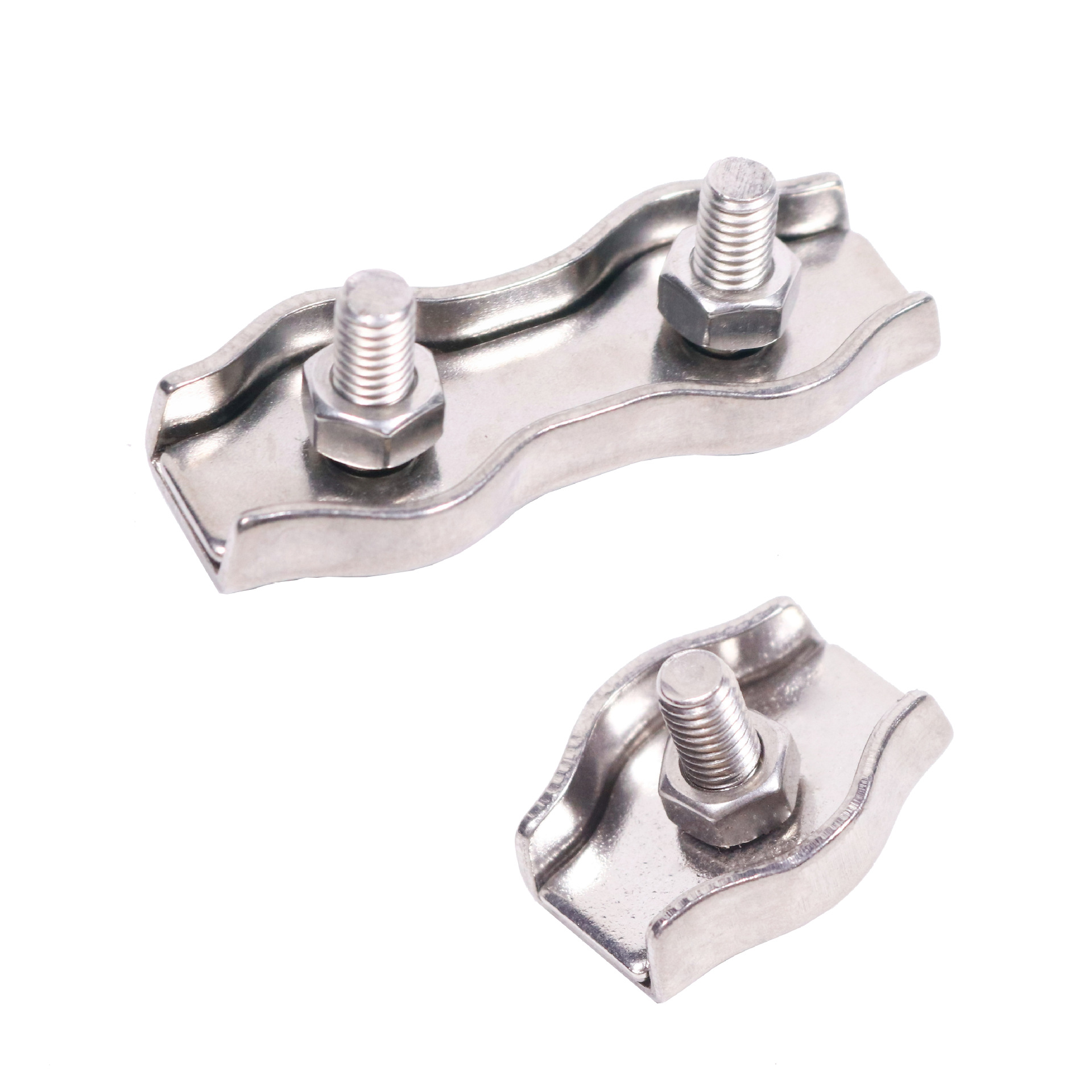 不锈钢绳索单双卡头 304元宝钢丝绳合式卡扣 钢丝绳紧固卡头