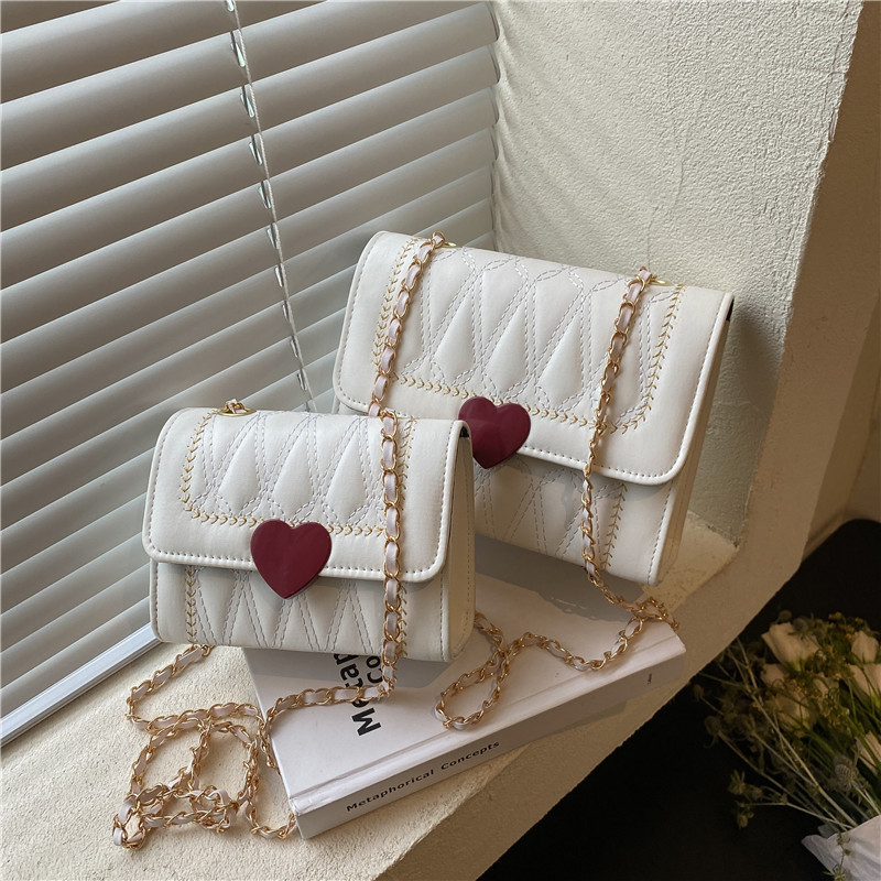 Fashion Rhombus Women's Bag 2022 Summer New Embroidery Line Small Square Bag Trendy One-Shoulder Crossbody Chain Bag Women Wholesale